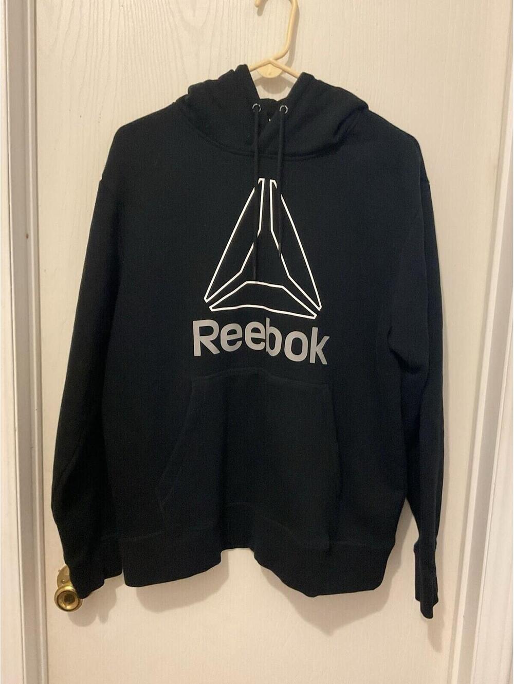 Men’s Reebok Black Hoodie Sz  Large Mid-weight